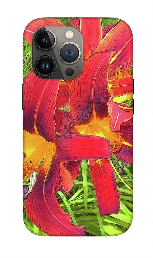 Three Red Tiger Lilies - Phone Case