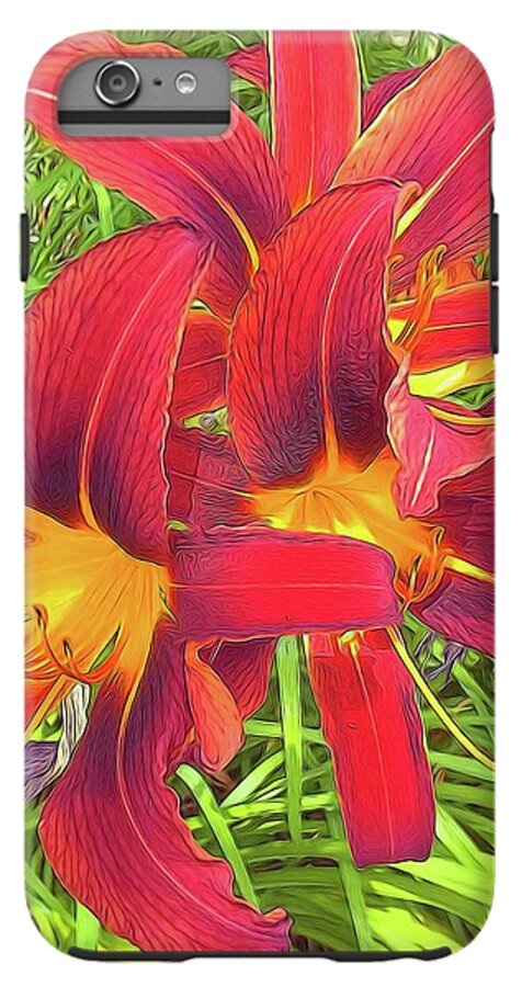 Three Red Tiger Lilies - Phone Case