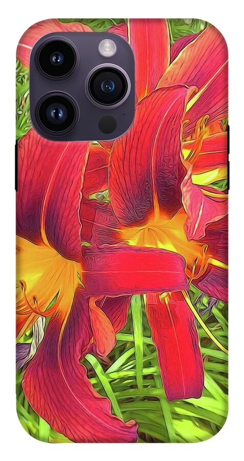 Three Red Tiger Lilies - Phone Case