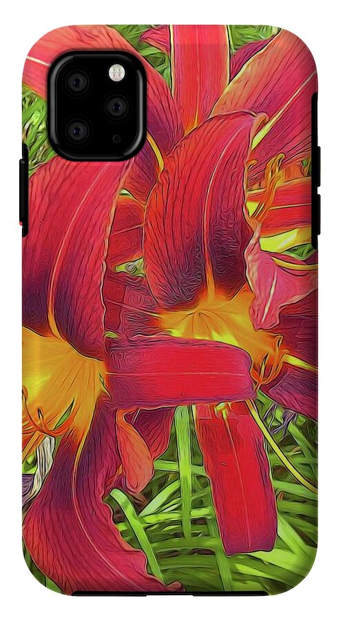 Three Red Tiger Lilies - Phone Case