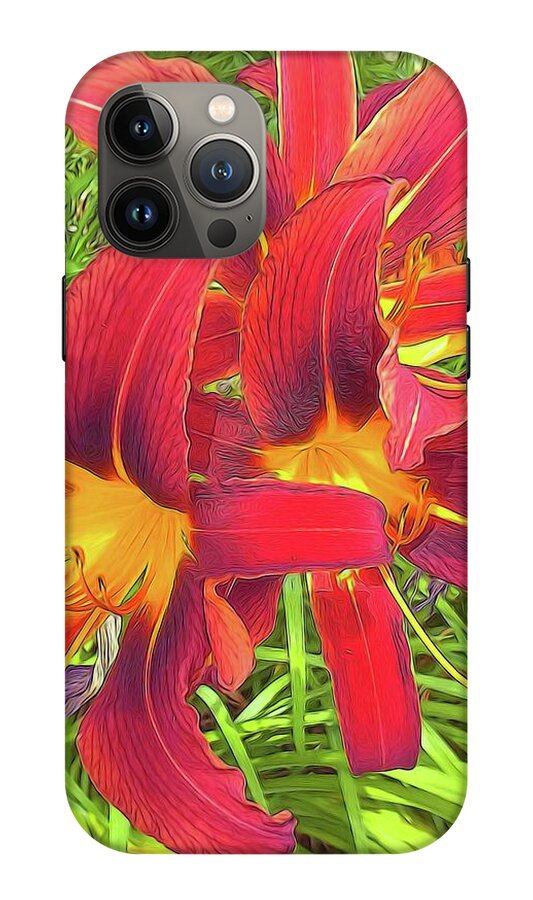 Three Red Tiger Lilies - Phone Case