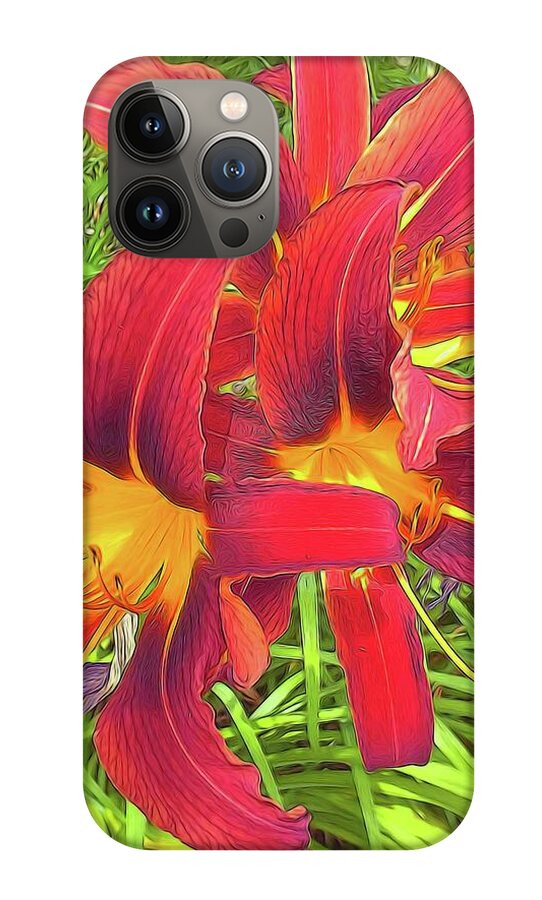 Three Red Tiger Lilies - Phone Case