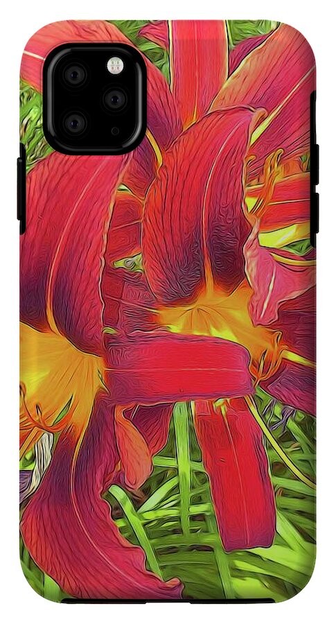 Three Red Tiger Lilies - Phone Case