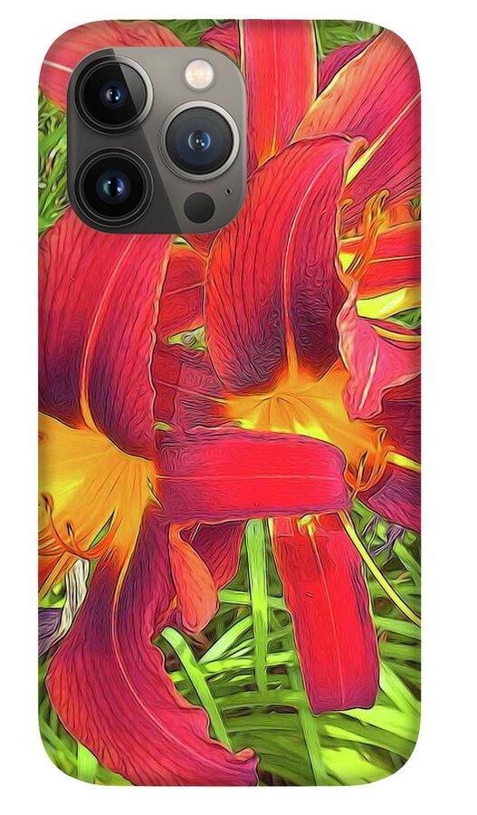 Three Red Tiger Lilies - Phone Case