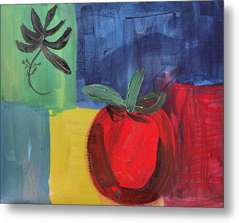 Tomato Basil Abstract - Metal Print