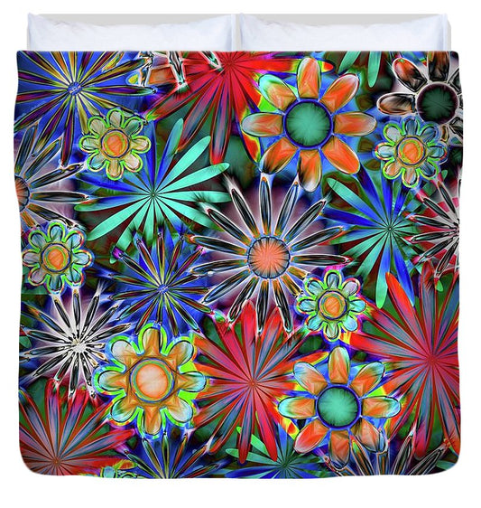 Tropical Daisies Collage - Duvet Cover