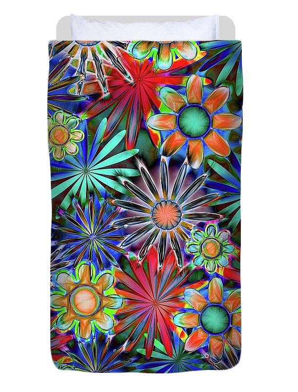 Tropical Daisies Collage - Duvet Cover