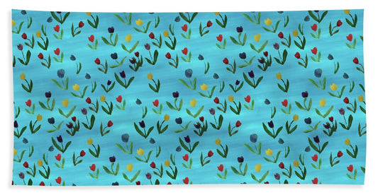 Tulips Pattern - Beach Towel