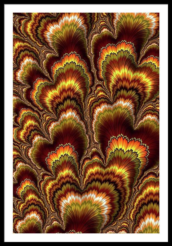 Turkey Feather Fractal - Framed Print