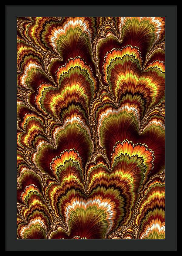 Turkey Feather Fractal - Framed Print