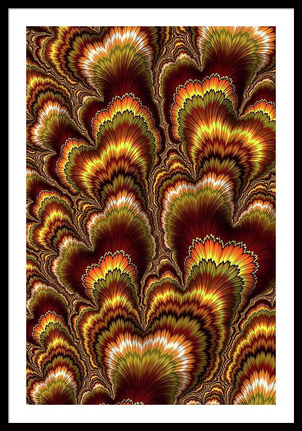 Turkey Feather Fractal - Framed Print