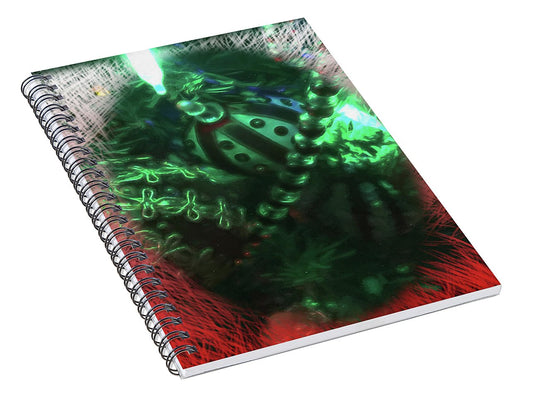 Victorian Green Christmas Through The Window - Spiral Notebook