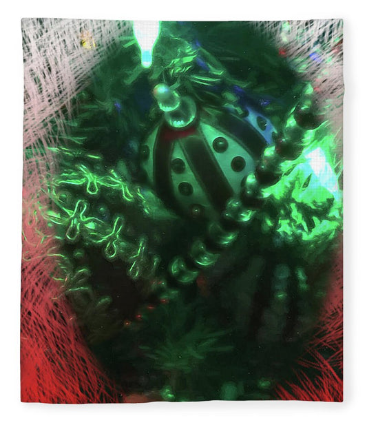 Victorian Green Christmas Through The Window - Blanket
