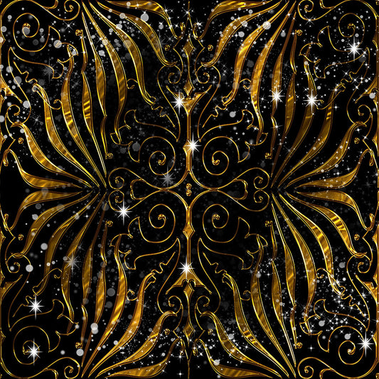 Victorian Gold Sparkle on Black Digital mage Download