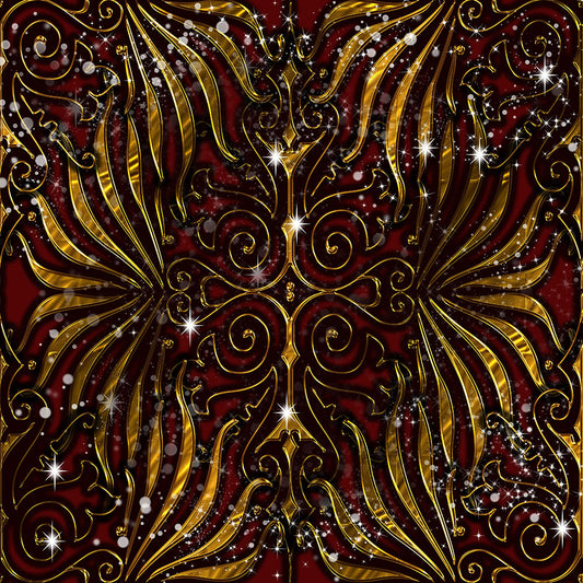 Victorian Sparkle On Red Digital Image Download