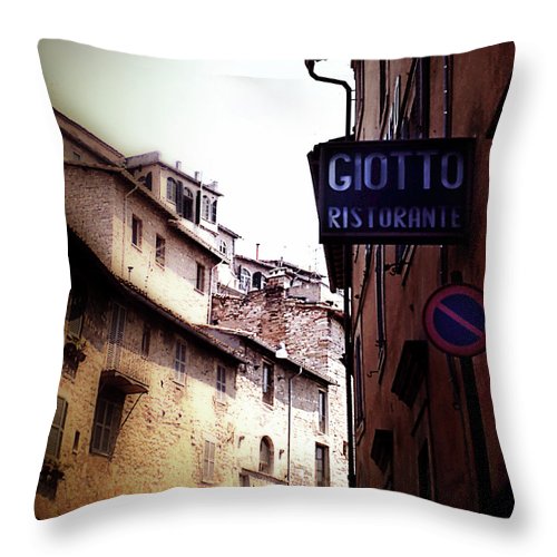Vintage Italian Restaurant - Throw Pillow