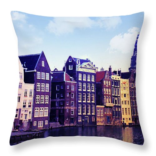 Vintage Travel Amsterdam - Throw Pillow