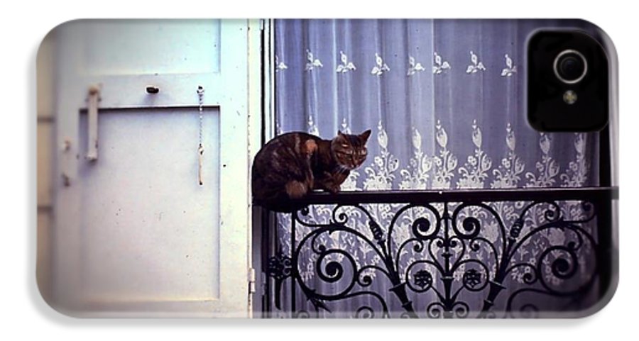 Vintage Travel Cat on a French Balcony 1967 - Phone Case