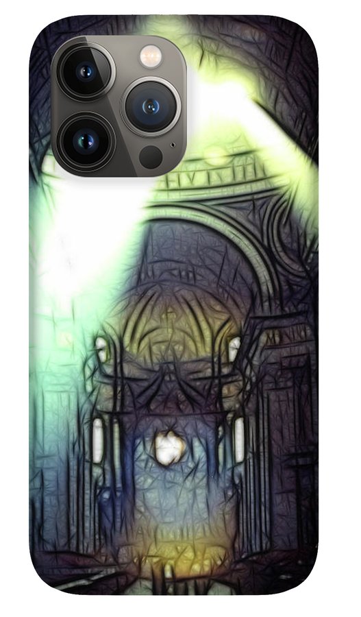 Vintage Travel Cathedral Light Show - Phone Case