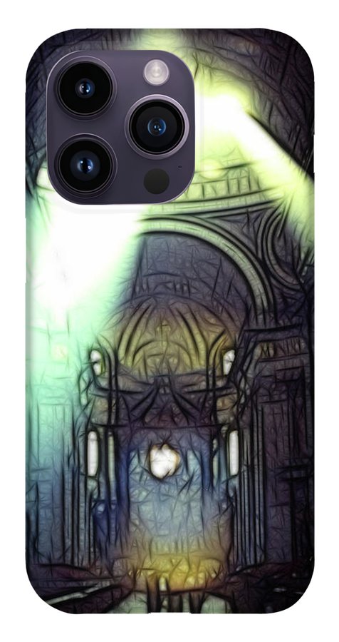 Vintage Travel Cathedral Light Show - Phone Case