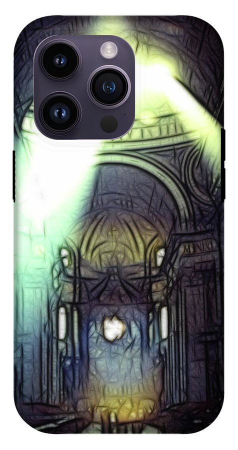 Vintage Travel Cathedral Light Show - Phone Case