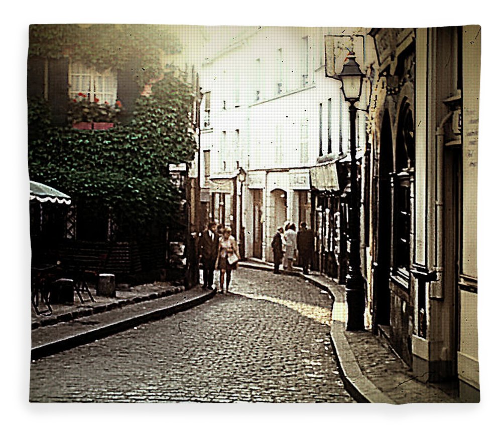 Vintage Travel Cobblestone Cafe - Blanket