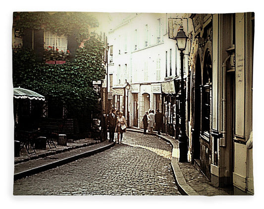 Vintage Travel Cobblestone Cafe - Blanket