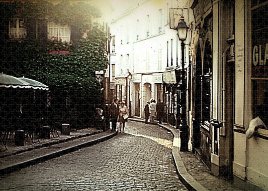 Vintage Travel Cobblestone Cafe - Puzzle