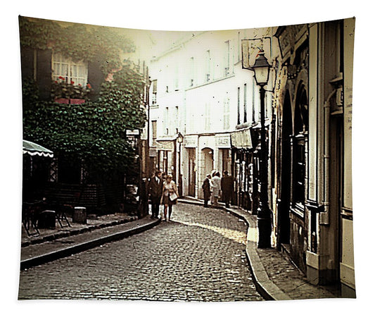 Vintage Travel Cobblestone Cafe - Tapestry
