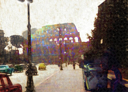 Vintage Travel Down The Street From The Colosseum - Puzzle
