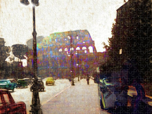 Vintage Travel Down The Street From The Colosseum - Puzzle