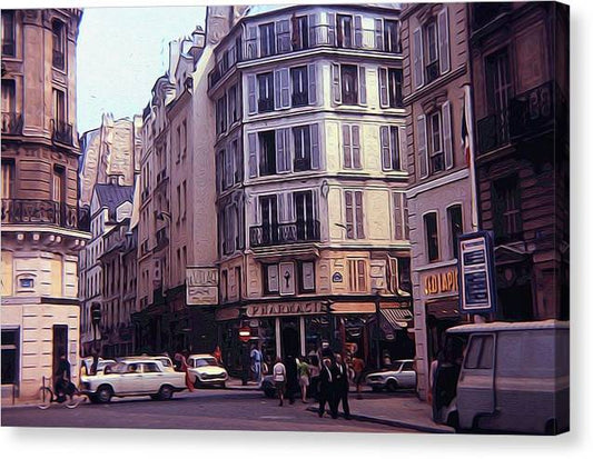 Vintage Travel Europe Streetcorner - Canvas Print