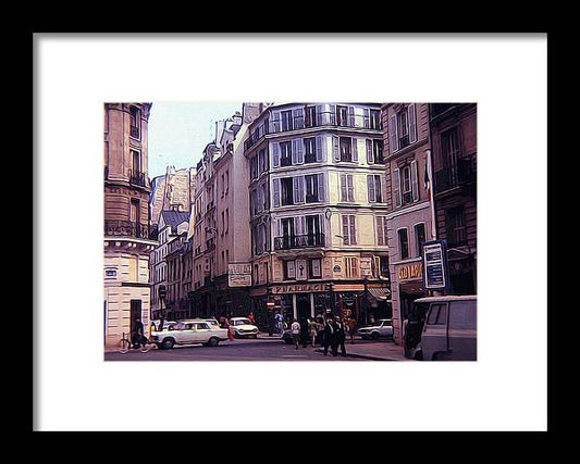 Vintage Travel Europe Streetcorner - Framed Print
