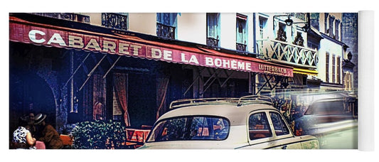 Vintage Travel French cafe Street Scene 1967 - Yoga Mat