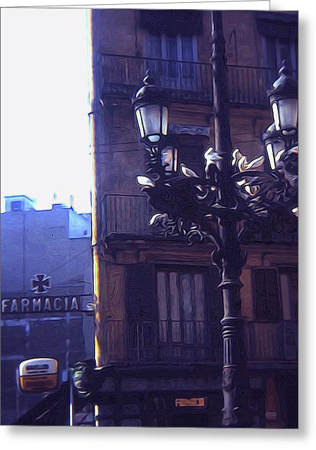 Vintage Travel Italian Street lamp - Greeting Card