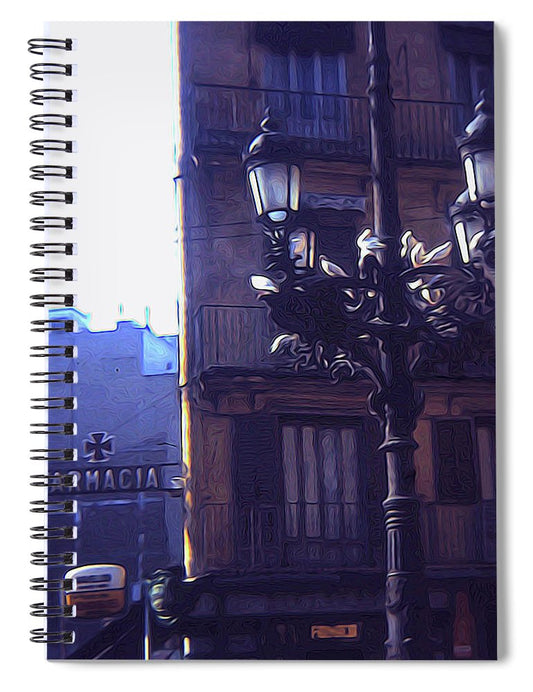 Vintage Travel Italian Street lamp - Spiral Notebook
