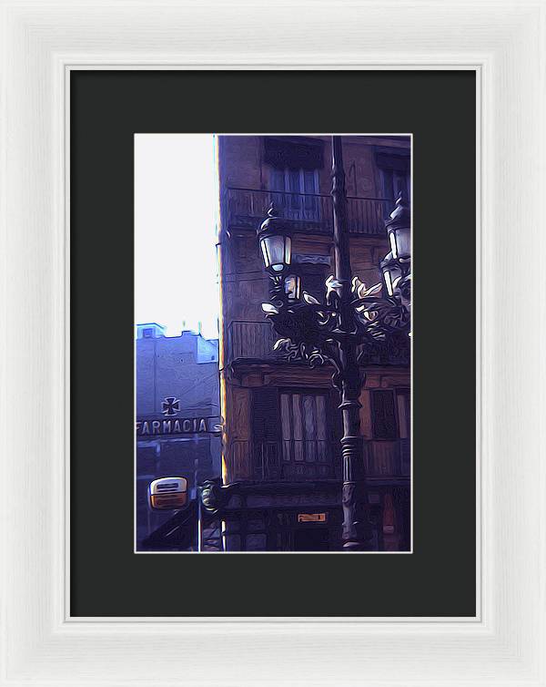 Vintage Travel Italian Street lamp - Framed Print