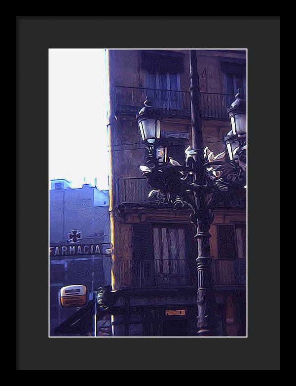 Vintage Travel Italian Street lamp - Framed Print