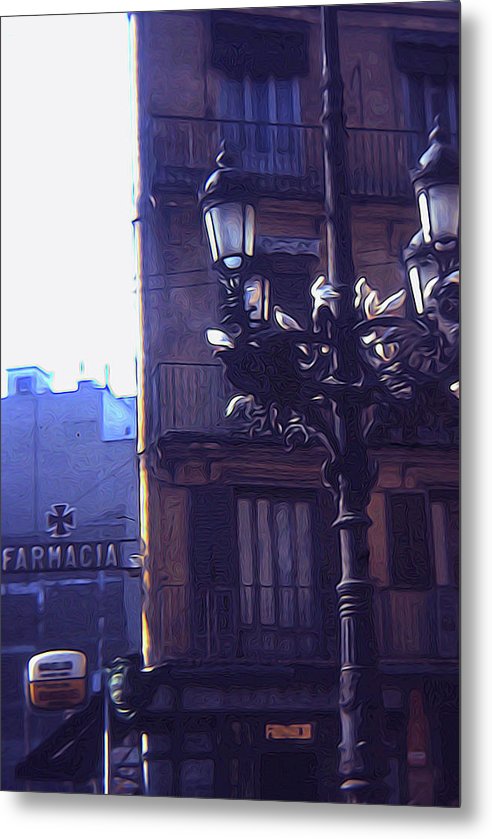 Vintage Travel Italian Street lamp - Metal Print