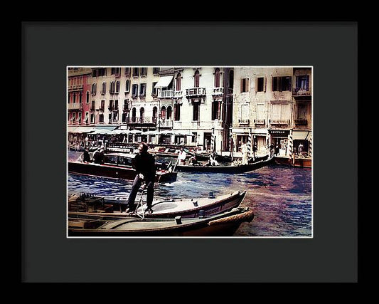 Vintage Travel on A Venice Canal - Framed Print