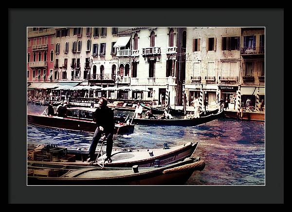 Vintage Travel on A Venice Canal - Framed Print
