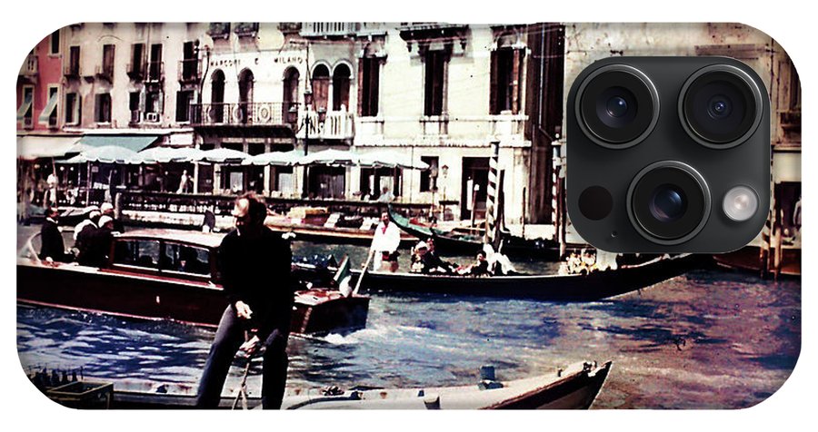 Vintage Travel on A Venice Canal - Phone Case
