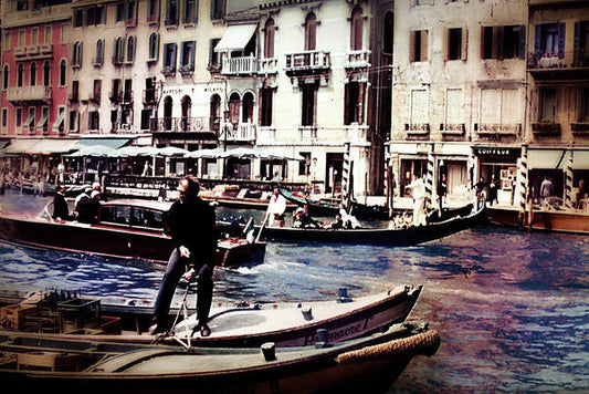 Vintage Travel on A Venice Canal - Art Print