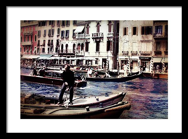 Vintage Travel on A Venice Canal - Framed Print