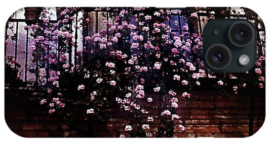 Vintage Travel Pink Roses on a Spanish Balcony - Phone Case