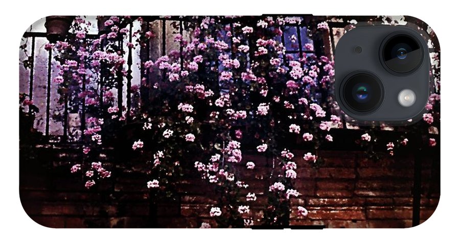 Vintage Travel Pink Roses on a Spanish Balcony - Phone Case