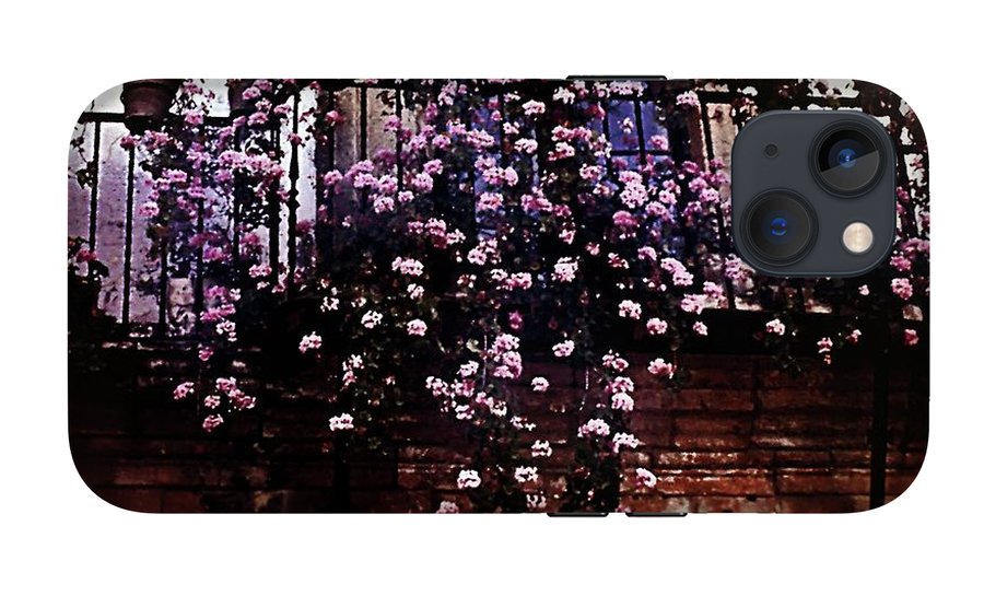 Vintage Travel Pink Roses on a Spanish Balcony - Phone Case