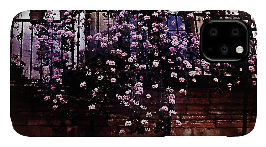 Vintage Travel Pink Roses on a Spanish Balcony - Phone Case