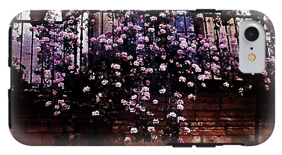Vintage Travel Pink Roses on a Spanish Balcony - Phone Case