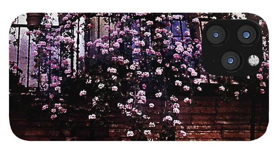 Vintage Travel Pink Roses on a Spanish Balcony - Phone Case